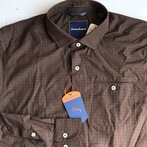 TOMMY BAHAMA Long Sleeve 88% Silk Button Up Shirt